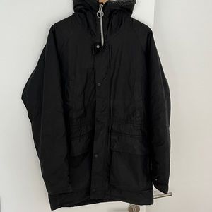 Barbour Fenton waxed hooded jacket- black in size M